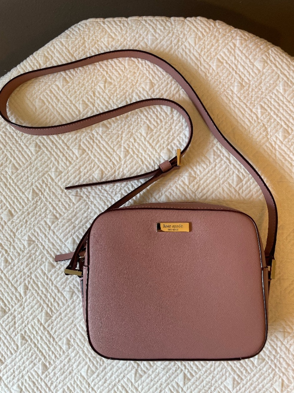 Kate Spade Newbury Lane Cammie crossbody bag in dusty peony pink